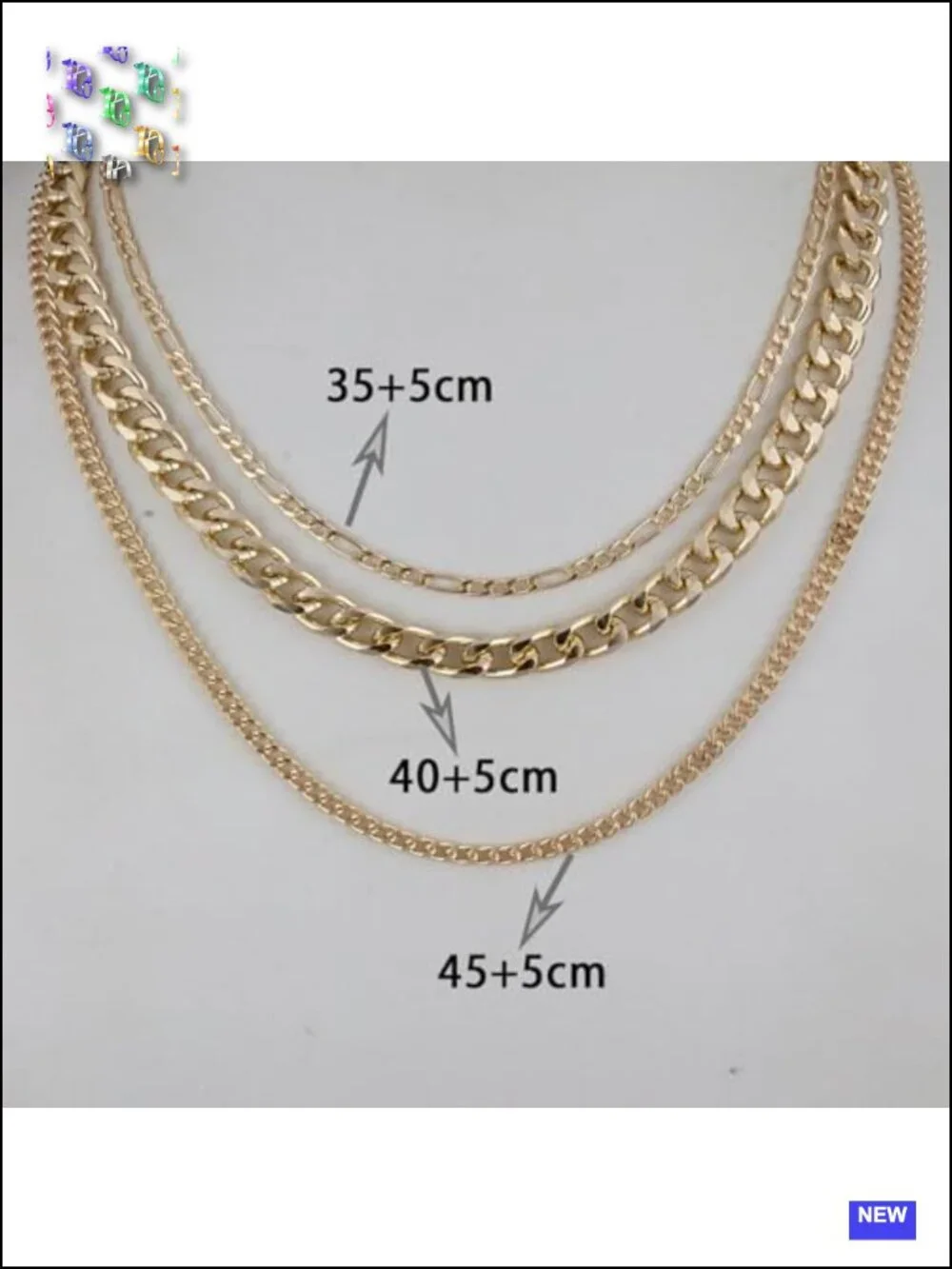 2 Pack Chunky Cuban Link Necklace Set Gold Layered Choker Adjustable Stackable